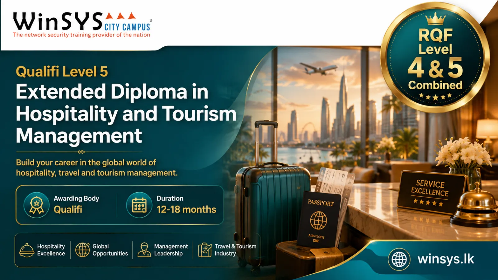 Qualifi Level 5 Extended Diploma in Hospitality and Tourism Management